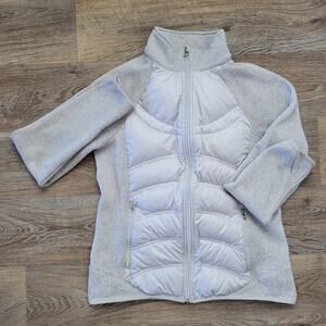 London Fog Silver Zip Up Puffer Jacket Size Medium0